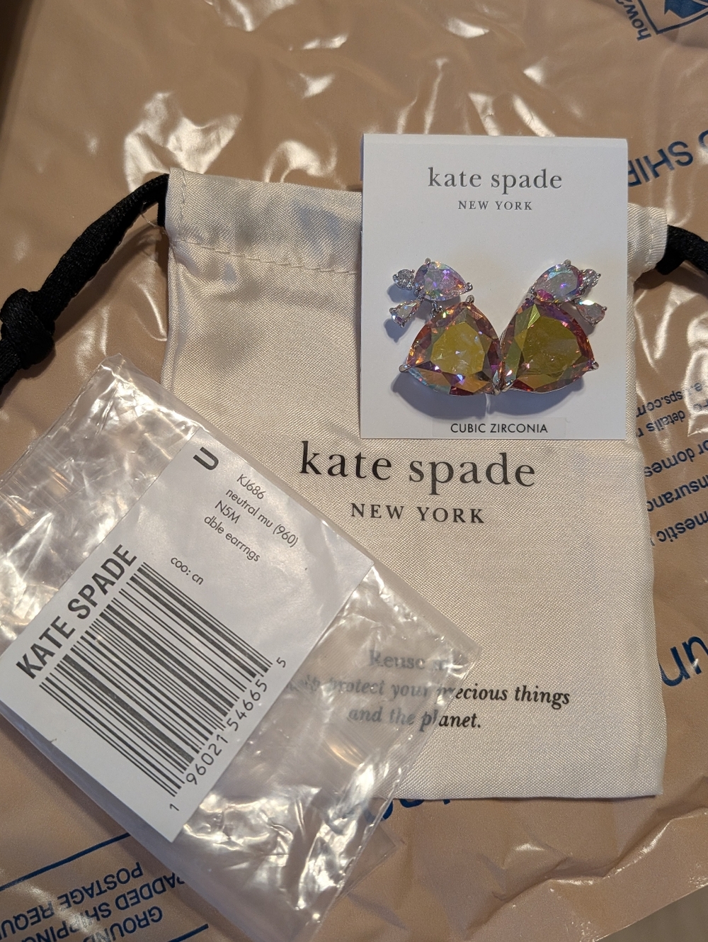 kate spade Shine Me Up Earrings & Dustbag